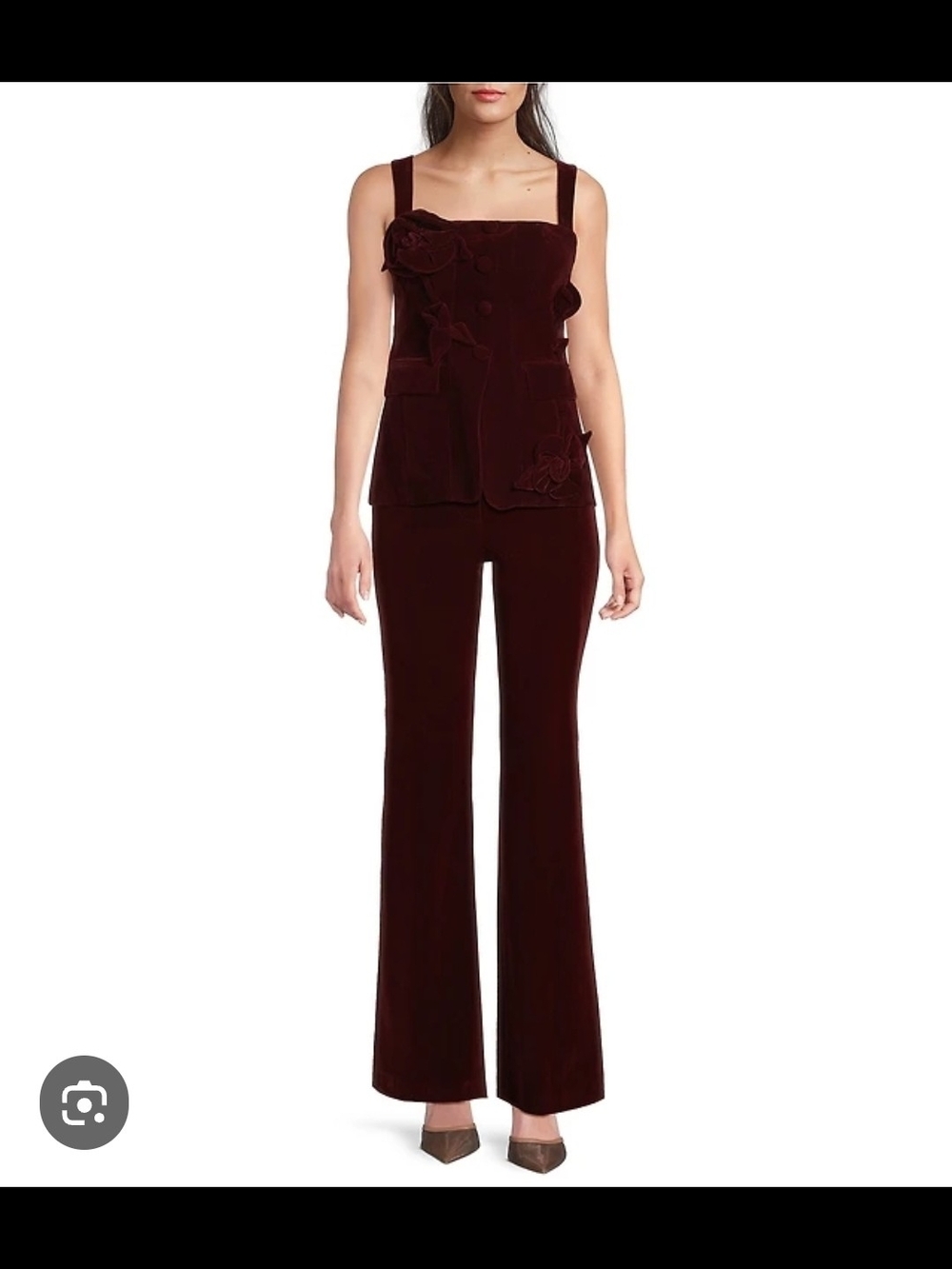 Muse by Marchesa Laurel Velvet Applique Sleeveless Button Up Coordinating Vest - Picture 6 of 11